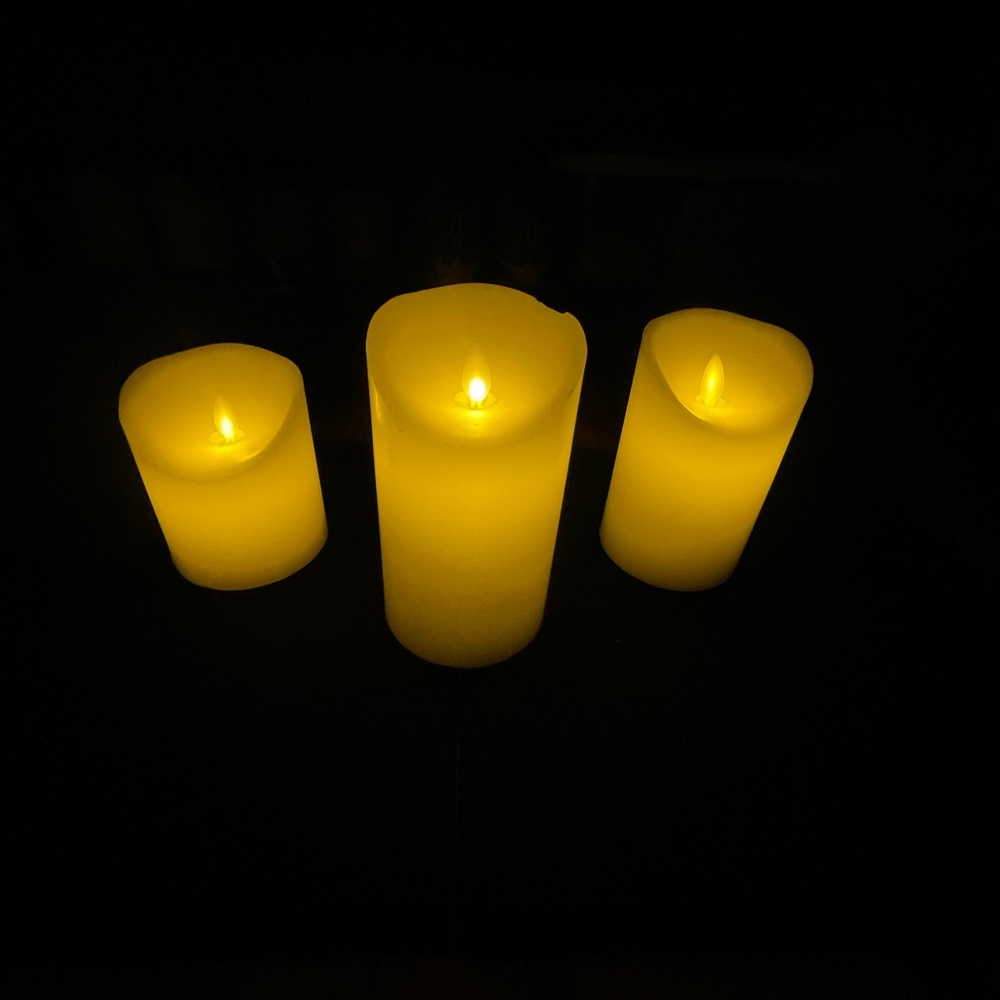 Elegant Yellow LED Candle Set